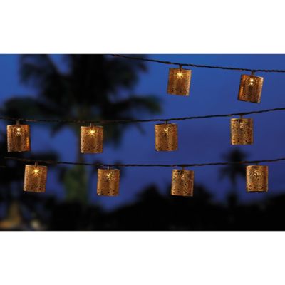 Outdoor10-Bulb Moroccan Die-Cut Cylinder String Lights - Bed Bath & Beyond